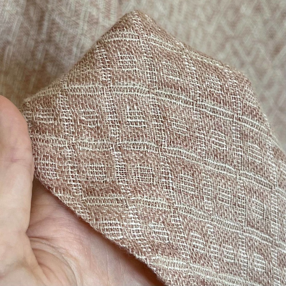 Flax 100% Linen Soft Mauve Diamond Pattern Top Si… - image 5